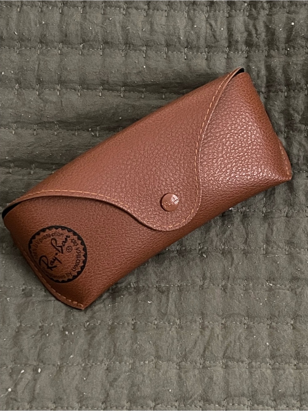 Ray-Ban Brown Pebble Leather Sunglass Case